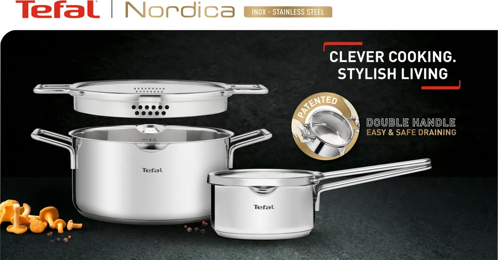 TEFAL NORDICA 6-Teiliges Set Mit Stielkasserolle 16cm + Deckel Und Kochtöpfen 20/24cm + Deckel , H852S325 4 TEFAL NORDICA 6-Teiliges Set Mit Stielkasserolle 16cm + Deckel Und Kochtöpfen 20/24cm + Deckel , H852S325 – Bild 2