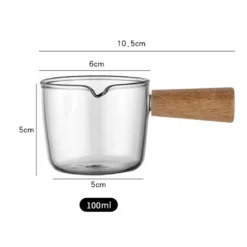 Glas Messbecher Hitzebeständiger Holzgriff Glaswaage Tasse Milchtasse Glasmessbecher 100ml -Küchenbedarf Geschäft 4adeab307f857d4f0f36a3f7075bfc9e