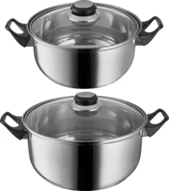 Tectake Topfset Aus Edelstahl Mit Glasdeckeln 12-tlg. - Silber -Küchenbedarf Geschäft 4b751ffd419244add8b40da79398f1d4