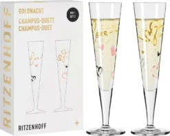 Goldnacht Champagnerglas-Set F23 Von Carolin Oliveira -Küchenbedarf Geschäft 4ce74446aa00f3f7e3a42c02ed3fe6b3