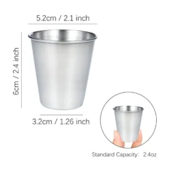 12 Stück Schnapsbecher 70ml Edelstahl Schnapsglas Edelstahlbecher Pinnchen Shot Gläser Becher -Küchenbedarf Geschäft 4d2a73474f45eee7503507e6681e4a7e