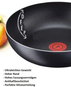 Tefal B30310 Cook&Clean Pfannenset 5tlg Hochrand, Pfanne 28cm + 30cm Hoher Rand, Teflon Antihaftbeschichtet, Bratpfanne Set Tief , Inkl. Deckel -Küchenbedarf Geschäft 4d988e325cd7046b9d4369ea03c923f9