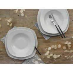 CreaTable 19511 Tafelservice Amelie Für 6 Personen + Uni, Porzellan, Weiß (1 Set, 12-teilig) -Küchenbedarf Geschäft 4dbd1dd0dadad76728926fd07686d3b4