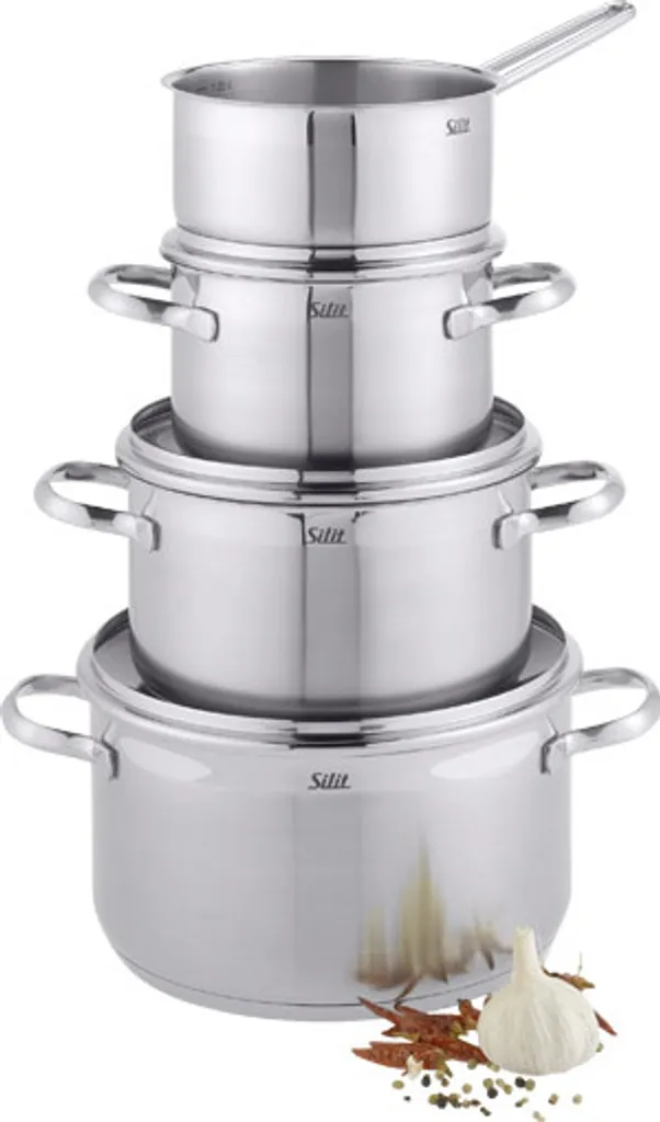 Silit Achat Topfset 4-teilig, Töpfe Mit Glasdeckel, Induktionstöpfe, Edelstahl Poliert, Induktion, Unbeschichtet, Backofengeeignet 7 Silit Achat Topfset 4-teilig, Töpfe Mit Glasdeckel, Induktionstöpfe, Edelstahl Poliert, Induktion, Unbeschichtet, Backofengeeignet – Bild 5
