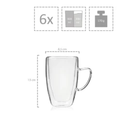 Sänger SÄNGER Doppelwandiges Cappuccino Gläser Set Mit Henkel 6 Teilig -Küchenbedarf Geschäft 51b4203d31ed9e800faef7a978d57f75