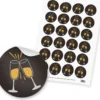 Itenga 24x Sticker Sektgläser Schwarz Weiß Gold (Motiv 208) -Küchenbedarf Geschäft 558588da6d117e5ef2632824b95109c6