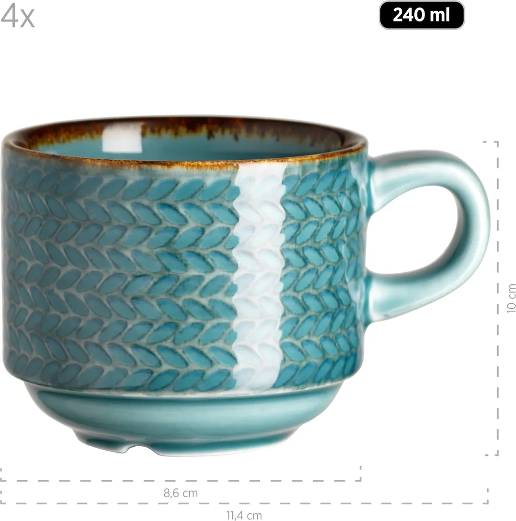 Mäser 931942 Kaffeeservice Prospero Für 6 Personen, Porzellan, Blau (1 Set, 12-teilig) 4 Mäser 931942 Kaffeeservice Prospero Für 6 Personen, Porzellan, Blau (1 Set, 12-teilig) – Bild 2