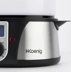 H.Koenig Elektro-Dampfgarer Ohne BPA 12 Liter, 3 Herausnehmbare Behälter, 1000 W, Timer Bis Zu 60 Minuten VAP12, Kunststoff, Metall, Single -Küchenbedarf Geschäft 597be7a18870c688eea410a5b2e52b42