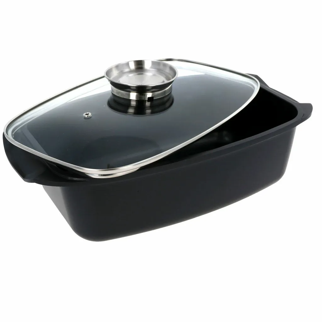 Aluguss Bräter 6 Liter Alugussbräter Schmorpfanne Kasserolle Inkl. Aromadeckel Induktion 4 Aluguss Bräter 6 Liter Alugussbräter Schmorpfanne Kasserolle Inkl. Aromadeckel Induktion – Bild 2