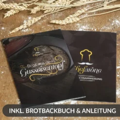 Gusseisen Topf Brot Backen 24 Cm - 3,5 L Schmortopf Gusseisen Emailliert Zum Schmoren, Backen Und Braten - Brotbacktopf Mit Deckel Induktion - (3,5 L, Blau) -Küchenbedarf Geschäft 5c998180b7dea9eef78626641fd258ed