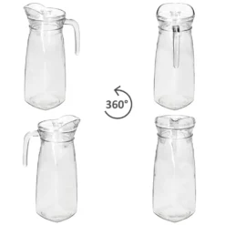 KARA Glas-Karaffe Mit Kunstoff-Deckel + Griff 1,2L Wasser-Krug Saftkanne Limo -Küchenbedarf Geschäft 5e98f4e200d057b7ed8cb4d2500f3ad1