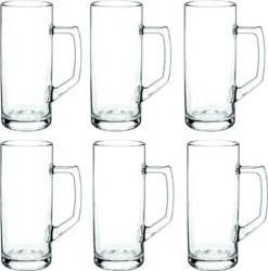 Borgonovo 12002620 Reno Bierseidel, Bierkrug, Bierglas, 645ml, Mit Füllstrich Bei 0,5l, Glas, Transparent, 6 Stück -Küchenbedarf Geschäft 5fbe9e38a9ed30fd23e03201fe0c0089