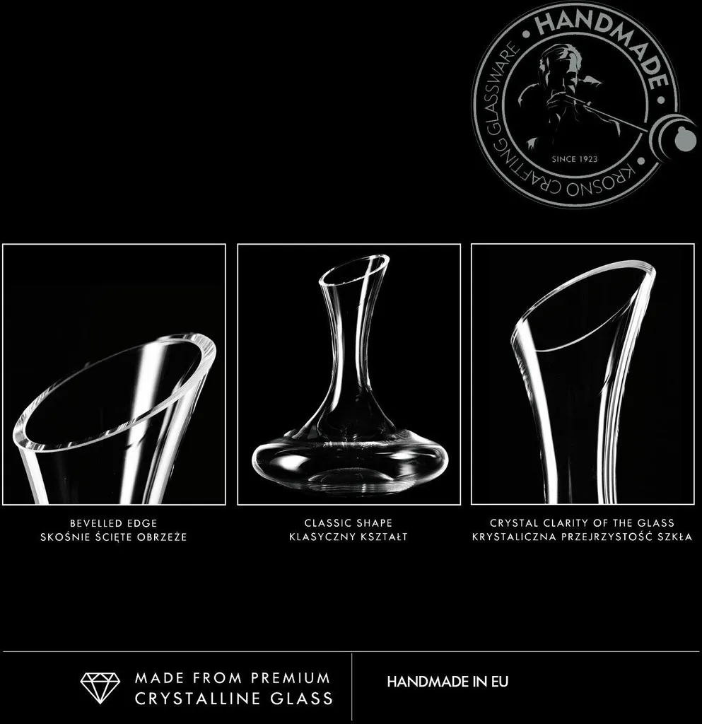 KROSNO Wein-Dekanter Wein-Karaffe | 1500 ML | Set Von 1 | Vinoteca Kollektion | Rotwein Dekantierer Dekantierkaraffe | Perfekt Für Zu Hause, Restaurants Und Partys | Zur Manuellen Reinigung 8 KROSNO Wein-Dekanter Wein-Karaffe | 1500 ML | Set Von 1 | Vinoteca Kollektion | Rotwein Dekantierer Dekantierkaraffe | Perfekt Für Zu Hause, Restaurants Und Partys | Zur Manuellen Reinigung – Bild 6