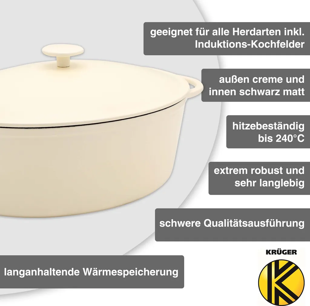 Karl Krüger 95034 Gusseisen Gansbräter Savanna Mit Deckel, 34 Cm 4 Karl Krüger 95034 Gusseisen Gansbräter Savanna Mit Deckel, 34 Cm – Bild 2