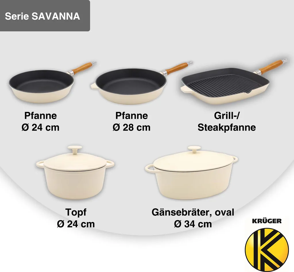 Karl Krüger 95034 Gusseisen Gansbräter Savanna Mit Deckel, 34 Cm 8 Karl Krüger 95034 Gusseisen Gansbräter Savanna Mit Deckel, 34 Cm – Bild 6