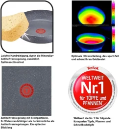 Tefal G13411 Cook Healthy Pfannenset Induktion 6 Tlg, Hohe Wokpfanne Mit Deckel 28cm, Pfanne 30 Cm + 24cm, Alle Herdarten, Spülmaschinenfest, Antihaft-beschichtet, Wok & Bratpfanne Set -Küchenbedarf Geschäft 6268b796607e2b705d1a2efd8caedcfb