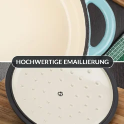 Gusseisen Topf Brot Backen 24 Cm - 3,5 L Schmortopf Gusseisen Emailliert Zum Schmoren, Backen Und Braten - Brotbacktopf Mit Deckel Induktion - (3,5 L, Blau) -Küchenbedarf Geschäft 649f781b954a052a1bb6c444bfaee7b0