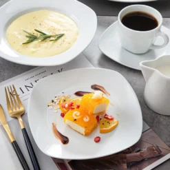 MALACASA, Serie Elisa, 50-teilig Tafelservice Aus Porzellan Für 6 Personen, Kombiservice Frühstückservice Kaffeeservice Mit Eierbecher, Kaffeetassen, Untertassen, Müslischalen, Dessertteller -Küchenbedarf Geschäft 67ec982b75b177dd2fe5bc7c11c1b5b2