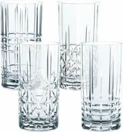 Nachtmann 0097784-0 Longdrinkbecher 'Highland' Kristallglas, 375 Ml, H: 15,1 Cm, ø 7,7 Cm, Transparent, 4-teilig (1 Set) -Küchenbedarf Geschäft 69823a93ad24f3d20240226e7d6dde2f