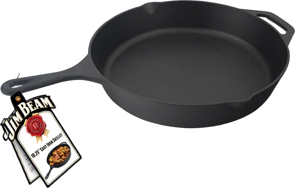 Jim Beam Gusseisen Pfanne - Grillpfanne Bratpfanne Induktion - Steakpfanne Für Herd Grill - 26 Cm Rund 3 Jim Beam Gusseisen Pfanne - Grillpfanne Bratpfanne Induktion - Steakpfanne Für Herd Grill - 26 Cm Rund