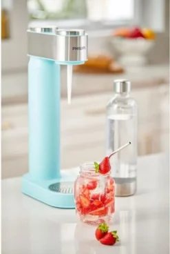 PHILIPS AQUA Soda Maker Wassersprudler + 425 G CO²-Zylinder + 1 PET-Flasche 1 Liter, Mintgrün -Küchenbedarf Geschäft 6c91cdff33ad9d008994cfb77193b8a8