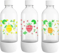 Sodastream 3000036 Plastikflaschen, 1 L, Gelb, Rot, Orange, 3 Stück