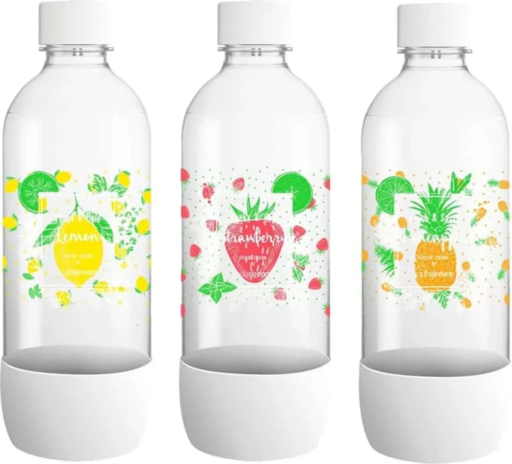 Sodastream 3000036 Plastikflaschen, 1 L, Gelb, Rot, Orange, 3 Stück 3 Sodastream 3000036 Plastikflaschen, 1 L, Gelb, Rot, Orange, 3 Stück