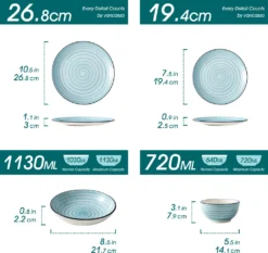 Vancasso Kombiservice »BONBON« Gesschirrset Aus Steinzeug, 24 Teiliges Tafelservice Set, Vintage Aussehen -Küchenbedarf Geschäft 6d4650d5adfe452e7377c7316ad44f4f