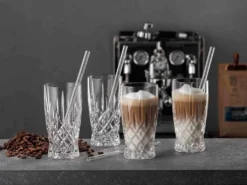 Nachtmann Latte Macchiato Set/4 + 4 Glastrinkhalme 7604/8tlg. Noblesse 104671 -Küchenbedarf Geschäft 6f5f80ce636ecb5d386363d0538382c2