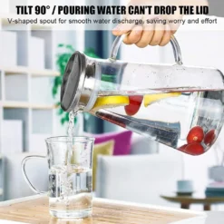 1500ml Wasserkaraffe Wasserkrug Karaffe Glaskrug Glaskaraffe Mit Edelstahl Filter Glas Kaltwasserkocher Karaffen -Küchenbedarf Geschäft 703015c98d372496f5fd1e5f7a3ac106