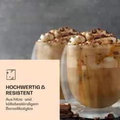 6x 410ml DUOS Doppelwandige JUMBO-Thermogläser Für Latte Macchiato, Cappuchino -Küchenbedarf Geschäft 704a914295a38e0f3ca05abbee369074