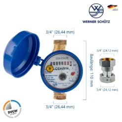 JS SCHÜTZ Zapfhahnzähler 110 Mm Mit 3/4 Zoll Anschluss -Küchenbedarf Geschäft 7298da77f8b330cb5fb17ba6812029e6