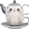 Tea For One / Teeset / Teeservice Sweet-Line Cat Face, Teekanne 400ml Mit Teetasse 200ml, Keramik -Küchenbedarf Geschäft 729bcbf2e58d006af92db2f2b14799e4