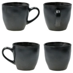 18tlg. Kaffeeservice Reactive Glaze Grey Black Steingut Teller Tasse Schwarz -Küchenbedarf Geschäft 7406ceead1b1a509f635ac2ed812173a