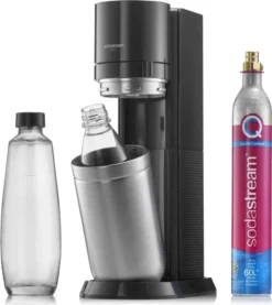 SodaStream DuoTitan Trinkwassersprudler, Inkl. 1x 1 Liter Glasflasche, 1x 1 Liter PET, 1 X Quick Connect Zylinder -Küchenbedarf Geschäft 75d72026f55a238ce1a0a539c57dd528