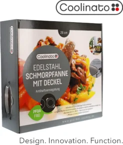 COOLINATO Schmorpfanne 28cm Aus Edelstahl – Beschichtet 17 COOLINATO Schmorpfanne 28cm Aus Edelstahl – Beschichtet -Küchenbedarf Geschäft 7760cf4a4812b6a32de86109e03c60f1