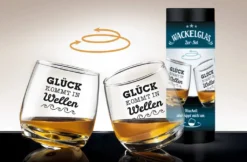 Gilde Wackelglas " Glück " 2 Er Set Whiskyglas Trinkglas