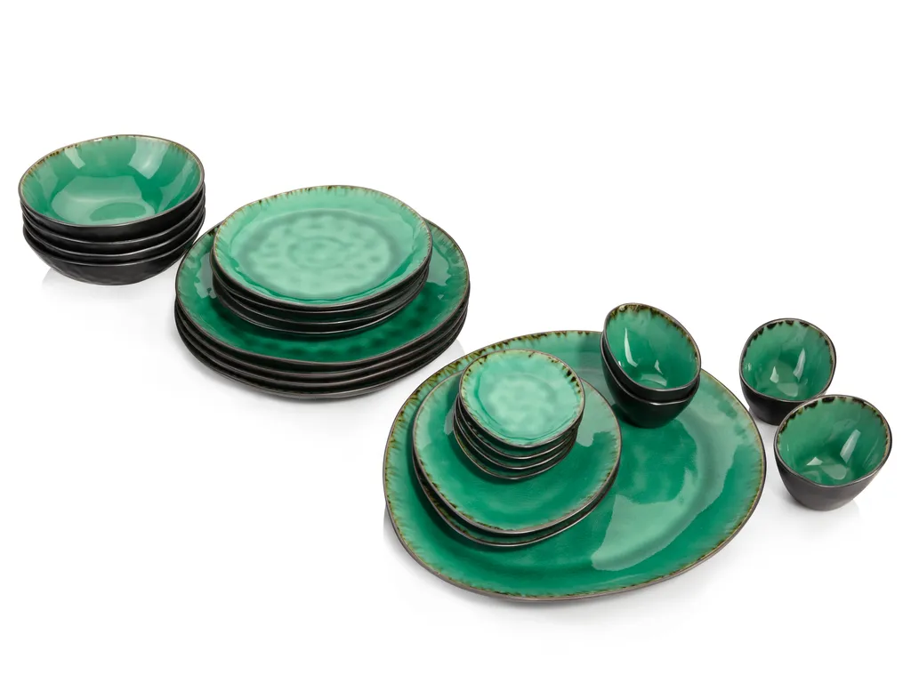 Sänger SÄNGER Steingut Geschirrset Palm Beach, Tafelservice & Servierplatten Set 23 Teilig Für 4 Personen 3 Sänger SÄNGER Steingut Geschirrset Palm Beach, Tafelservice & Servierplatten Set 23 Teilig Für 4 Personen