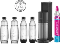SODASTREAM DUONCB - Black DUO Machine Pack 4 Flaschen (2 DUO-Dekanter + 2 Fuse LV) + 1 CQC-Austauschzylinder
