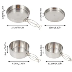 4 Teile / Satz Edelstahl Faltbarer Und Stapelbarer Campingtopf Kompakte Campingpfannen 13 4 Teile / Satz Edelstahl Faltbarer Und Stapelbarer Campingtopf Kompakte Campingpfannen -Küchenbedarf Geschäft 7c45117a4c8223549341c11a772cc52f