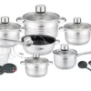 Platinum 18 Tlg. Edelstahl Kochgeschirr Induktion Kochtopf Topfset Glasdeckel -Küchenbedarf Geschäft 7dd79fe120b85d95c6ebe94733c50840