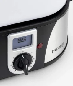 H.Koenig Elektro-Dampfgarer Ohne BPA 12 Liter, 3 Herausnehmbare Behälter, 1000 W, Timer Bis Zu 60 Minuten VAP12, Kunststoff, Metall, Single -Küchenbedarf Geschäft 7e0964901c2a007a980a7ae611b3a859