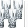 Nachtmann Latte Macchiato Set/4 + 4 Glastrinkhalme 7604/8tlg. Noblesse 104671 -Küchenbedarf Geschäft 7e166f4e1117913e41da4522d464fdf4