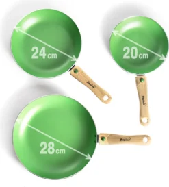 3tlg. Pfannen Set Grün Bratpfannen Ø20/24/28cm Antihaft Griffe Abnehmbar Elektro 8 3tlg. Pfannen Set Grün Bratpfannen Ø20/24/28cm Antihaft Griffe Abnehmbar Elektro -Küchenbedarf Geschäft 7e7c0012733827c40debc4a335071848