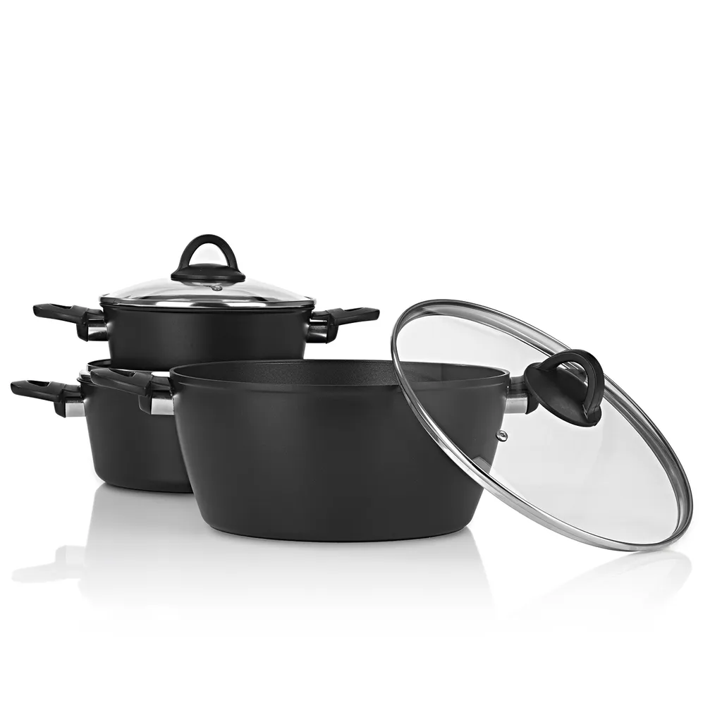 Bratoni Aluminium-Kochtopf Schwarz Mit Glasdeckel - Geschmiedet - 24 Cm Kochtopf Topf Glasdeckel Töpfe Suppentopf Deckel 24cm Geschmiedet Universaltopf 10 Bratoni Aluminium-Kochtopf Schwarz Mit Glasdeckel - Geschmiedet - 24 Cm Kochtopf Topf Glasdeckel Töpfe Suppentopf Deckel 24cm Geschmiedet Universaltopf – Bild 8