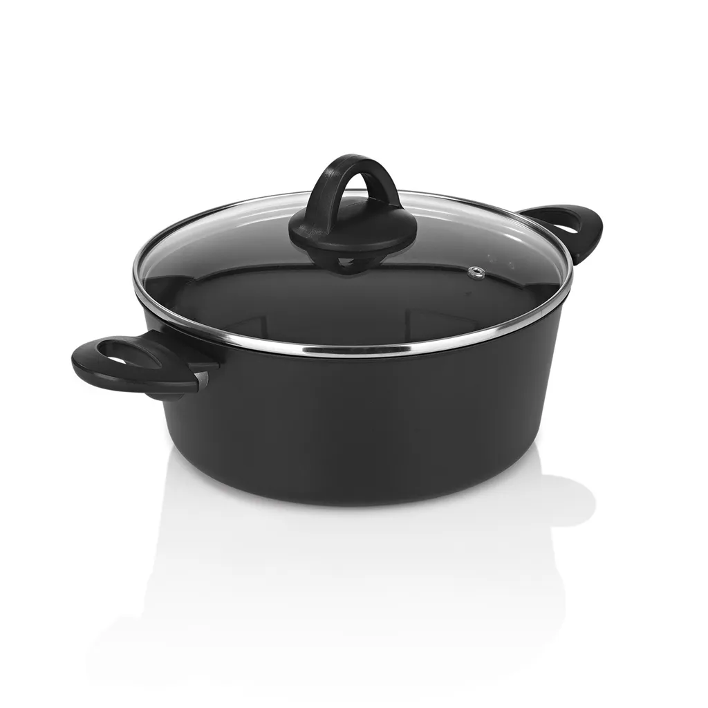 Bratoni Aluminium-Kochtopf Schwarz Mit Glasdeckel - Geschmiedet - 24 Cm Kochtopf Topf Glasdeckel Töpfe Suppentopf Deckel 24cm Geschmiedet Universaltopf 3 Bratoni Aluminium-Kochtopf Schwarz Mit Glasdeckel - Geschmiedet - 24 Cm Kochtopf Topf Glasdeckel Töpfe Suppentopf Deckel 24cm Geschmiedet Universaltopf