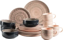 Mäser 931743 Kombiservice Spicy Market Für 4 Personen, Steingut, Rosa (1 Set, 16-teilig) -Küchenbedarf Geschäft 8242d416edbfc1368fb6bad81118b828