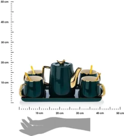 HowHomely Kaffeeservice Keramik 4 Personen - Teeservice 10-tlg. - Grün-Gold 13 HowHomely Kaffeeservice Keramik 4 Personen - Teeservice 10-tlg. - Grün-Gold -Küchenbedarf Geschäft 837b3e9fa6843a81a207bfebf9da21a9