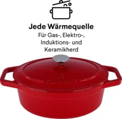 Daumonet Gusseisen-Bräter - Oval Ø 29 Cm - Kirschrot -Küchenbedarf Geschäft 8453b6df771c889e8936184bc3b6b53f