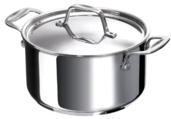 BEKA Chef Casserole With Lid, 2,4 L, Edelstahl, Edelstahl, Keramik, Gas, Halogen, Induktion, Versiegelte Platte, Edelstahl, Edelstahl